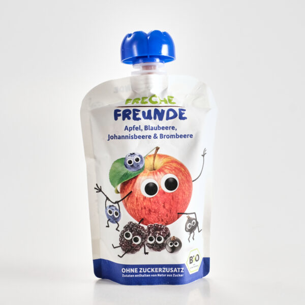 Õuna, mustika, põldmarja, mustsõstrapüree 12+kuud 100g Freche Freunde